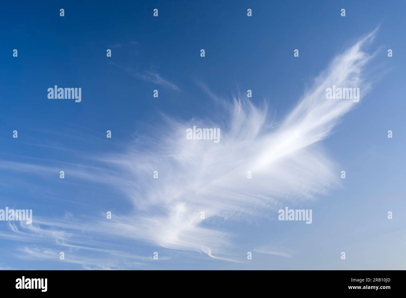Cirrus Wolke und blauer Himmel, Deutschland Stockfoto
