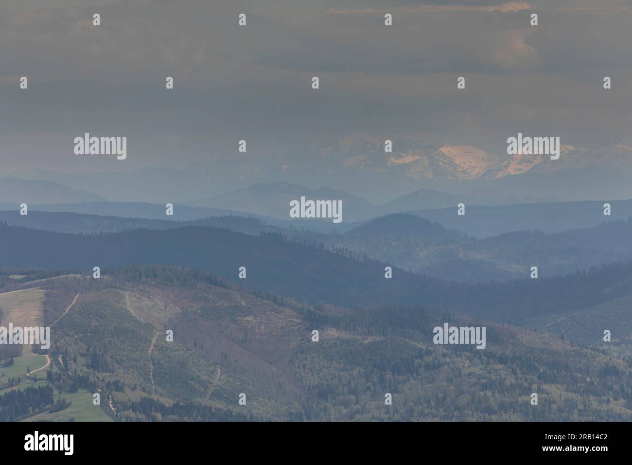 Europa, Polen, Schlesische Woiwodschaft, Blick von Skrzyczne, Tatra-Gebirge Stockfoto