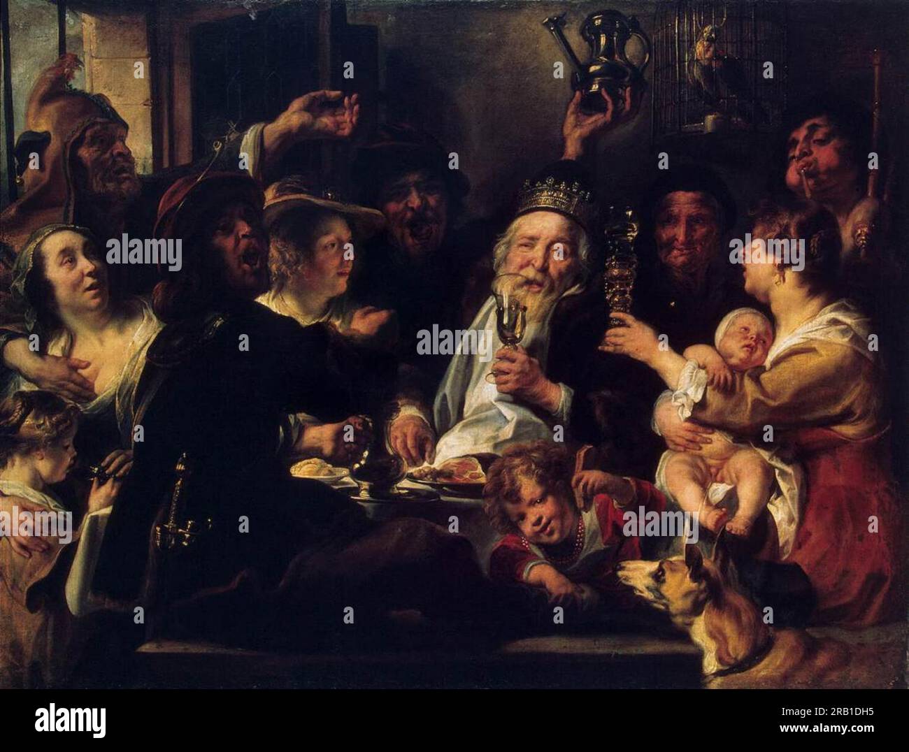 The Bean King (The King Drinks) 1638 von Jacob Jordaens Stockfoto