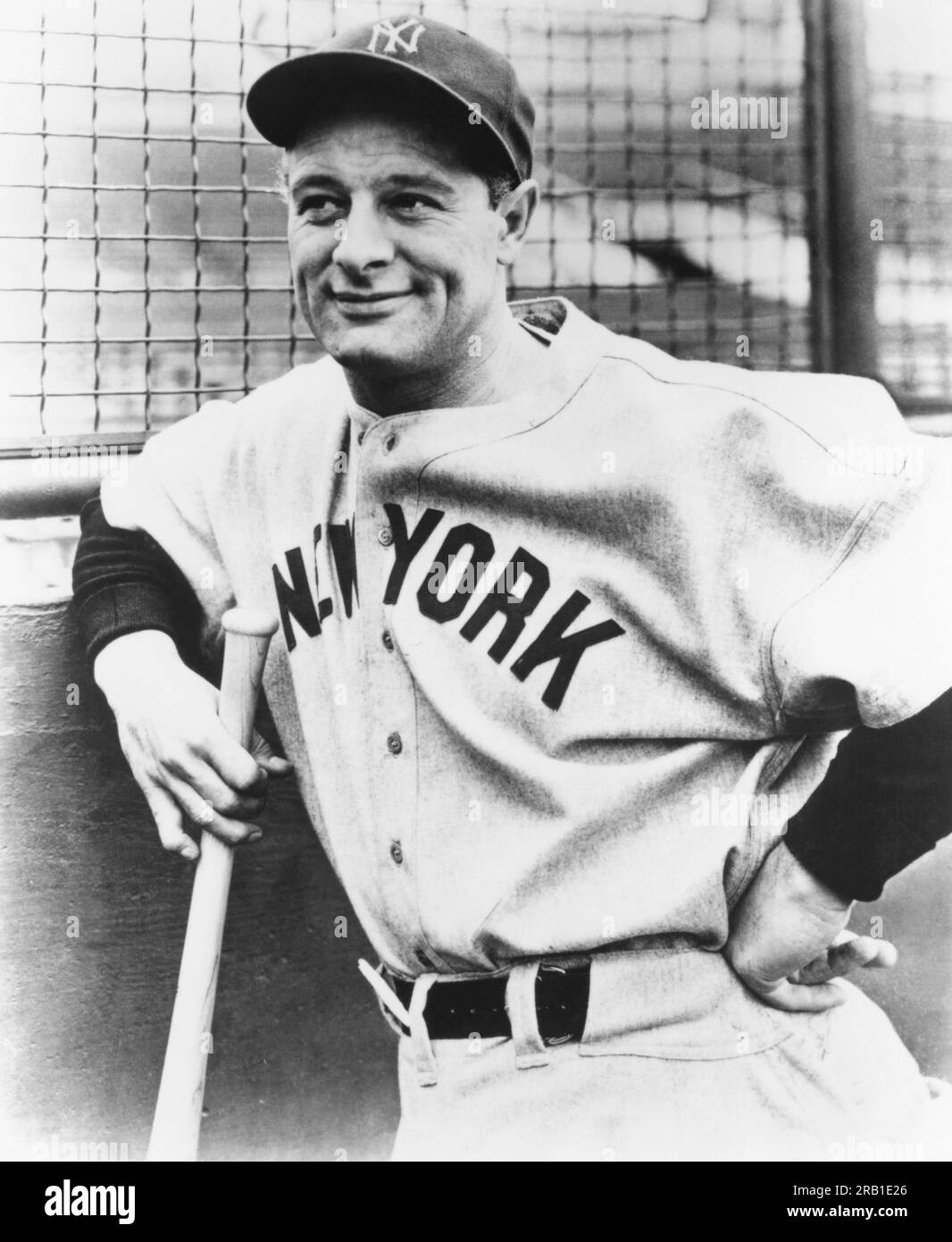 New York, New York: c. 1932 Ein Porträt von Lou Gehrig, das von vielen als der beste Baseballspieler aller Zeiten angesehen wird. Stockfoto