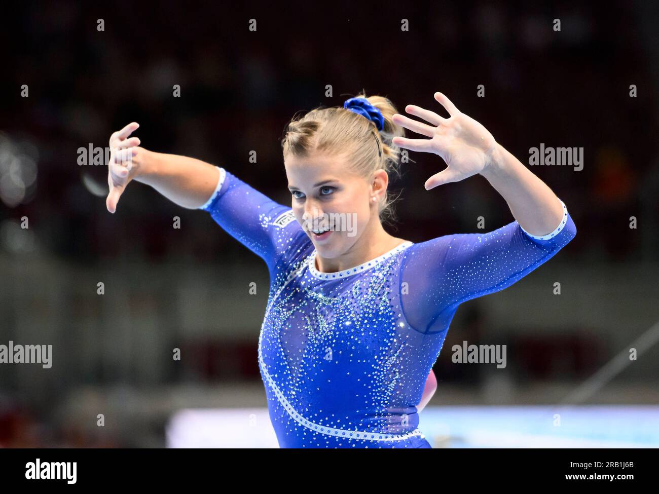 Gewinner Elisabeth SEITZ (MTV Stuttgart/1. Platz): Action, Ground, Gymnastik für alle Frauen am 6. Juli 2023 in Düsseldorf. Das Finale 2023 Rhein-Ruhr von 06,07 bis 09.07.2023 Stockfoto
