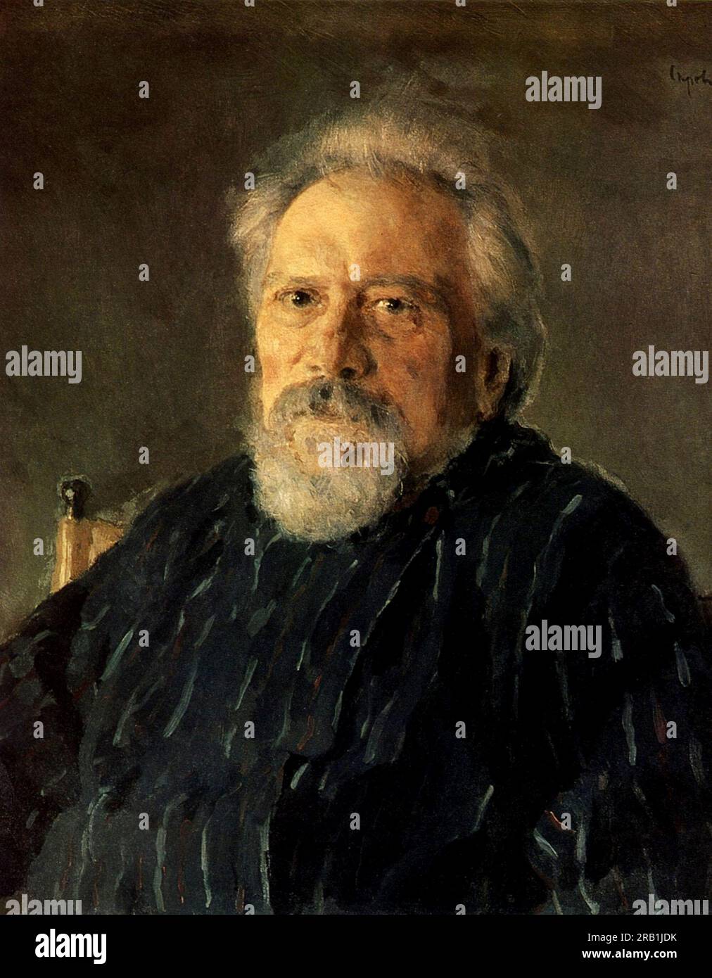 Nikolai Semjonovich Leskov (1831-1895) russischer Schriftsteller, Kurzgeschichtenautor, Dramatiker, der auch unter dem Pseudonym M. Stebnitsky schrieb. Leskowporträt von Valentin Serov, 1894 Stockfoto