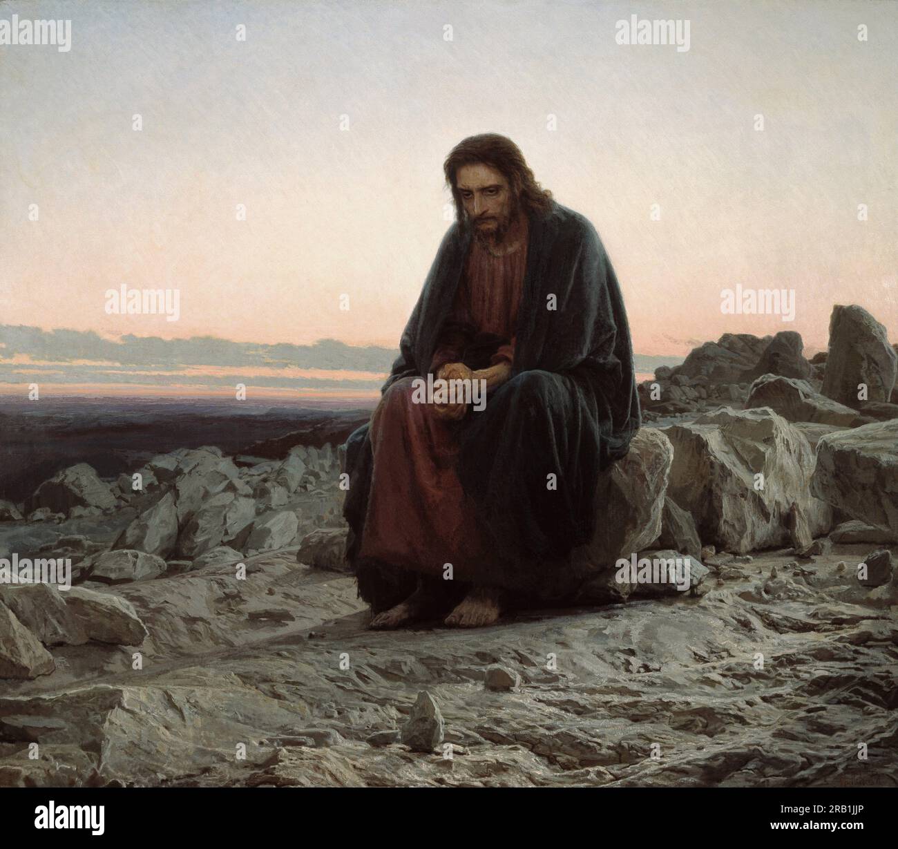 Christus in der Wüste, 1872, Gemälde von Ivan Kramskoi Stockfoto