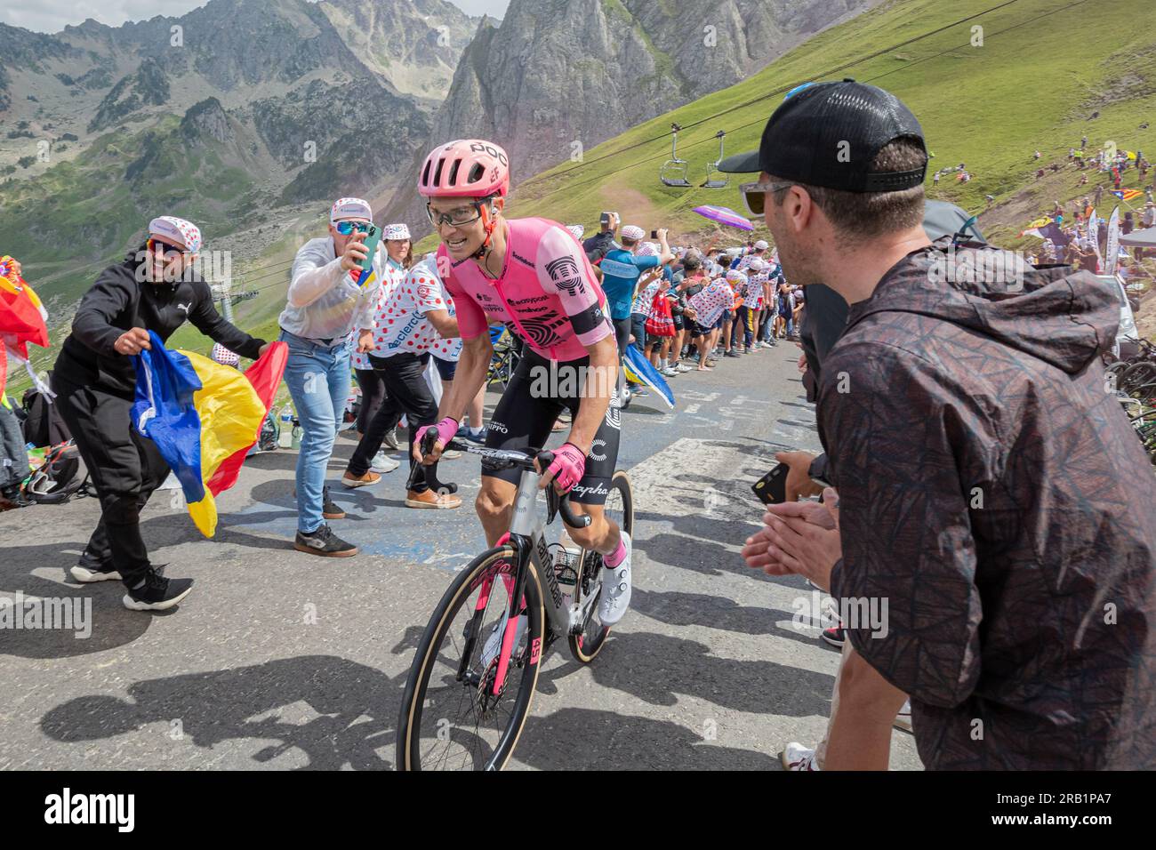 Col de Tourmalet, Frankreich, 6. Juli 2023, NEILSON POWLESS von EF EDUCATION - EASYPOST beim Col du Tourmalet Stage 6, 145km, Tarbes to Cauterets Cambasque während der 110. Auflage der Tour de France Credit: Nick Phipps/Alamy Live News Stockfoto