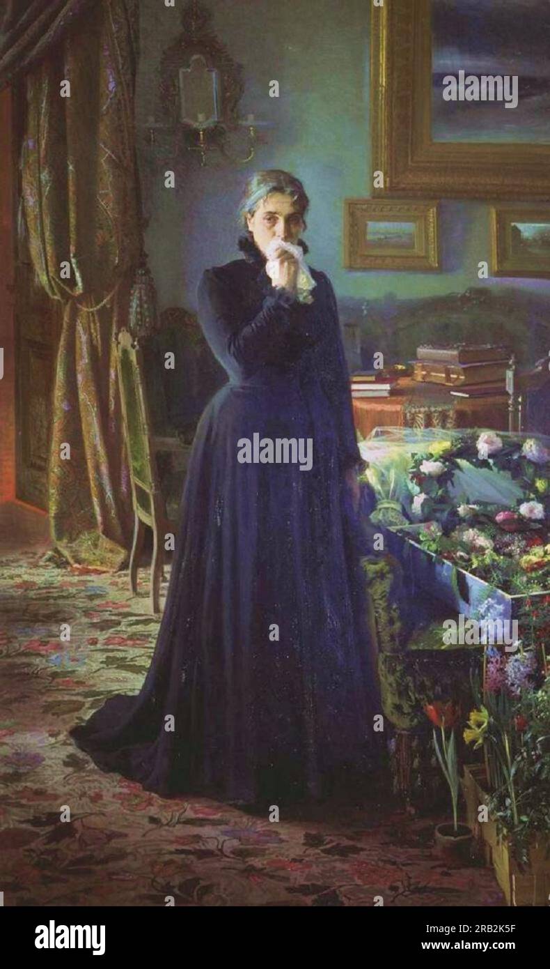 Untröstliche Trauer 1884 von Ivan Kramskoy Stockfoto