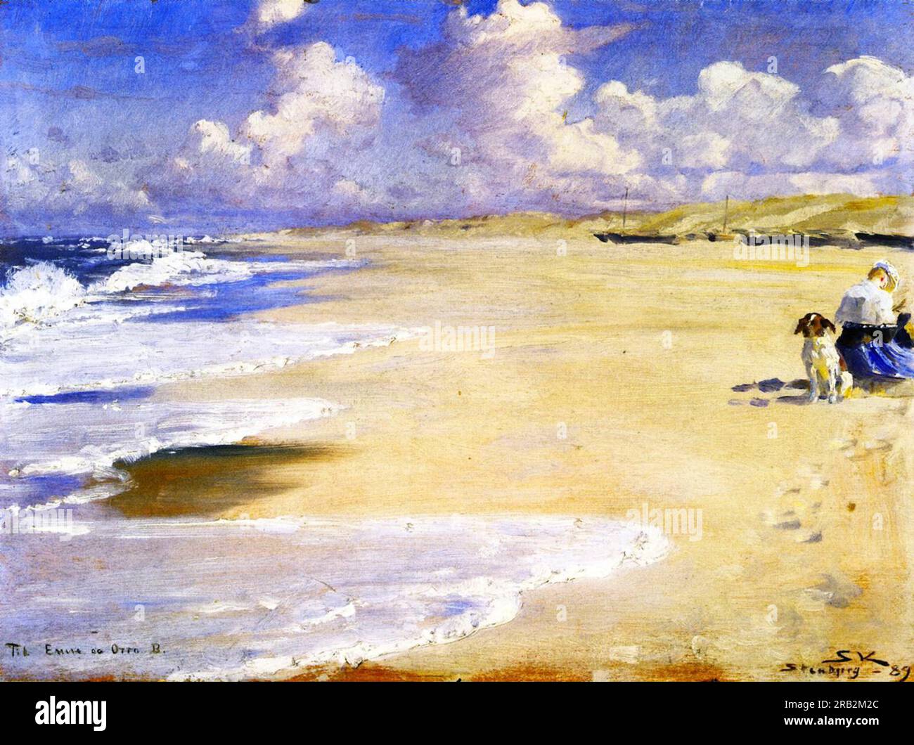 Marie Krøyer Painting on the Beach at Stenbjerg 1889 von Peder Severin Kroyer Stockfoto