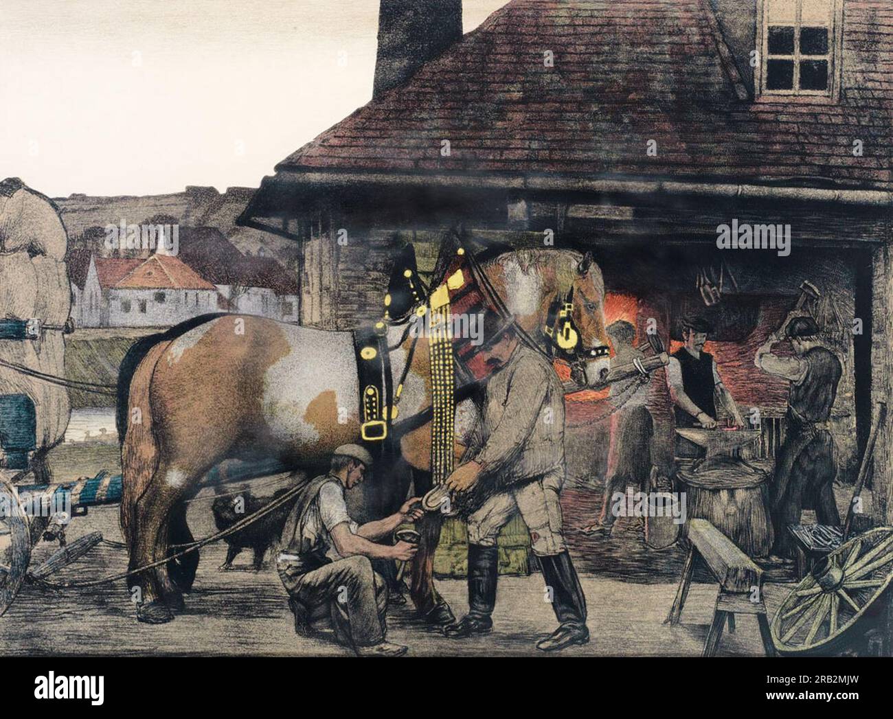 Der Farrier c.1900; Wien, Osterreich von Max Kurzweil Stockfoto