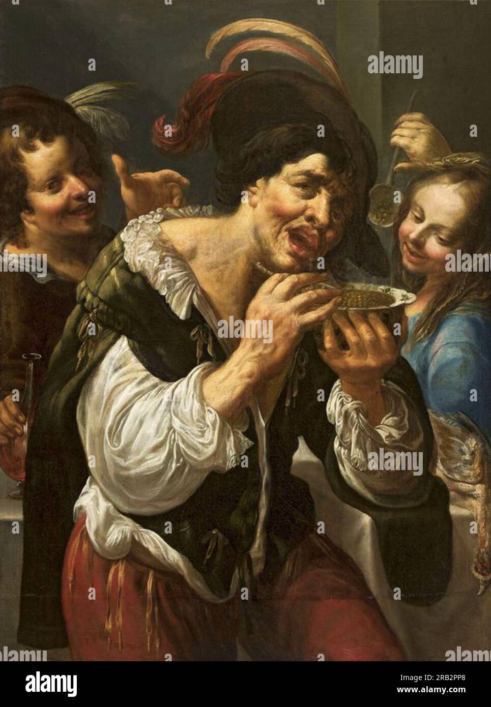 Georges and the Bowl of Bouillon 1610 von Georges Lallemand Stockfoto