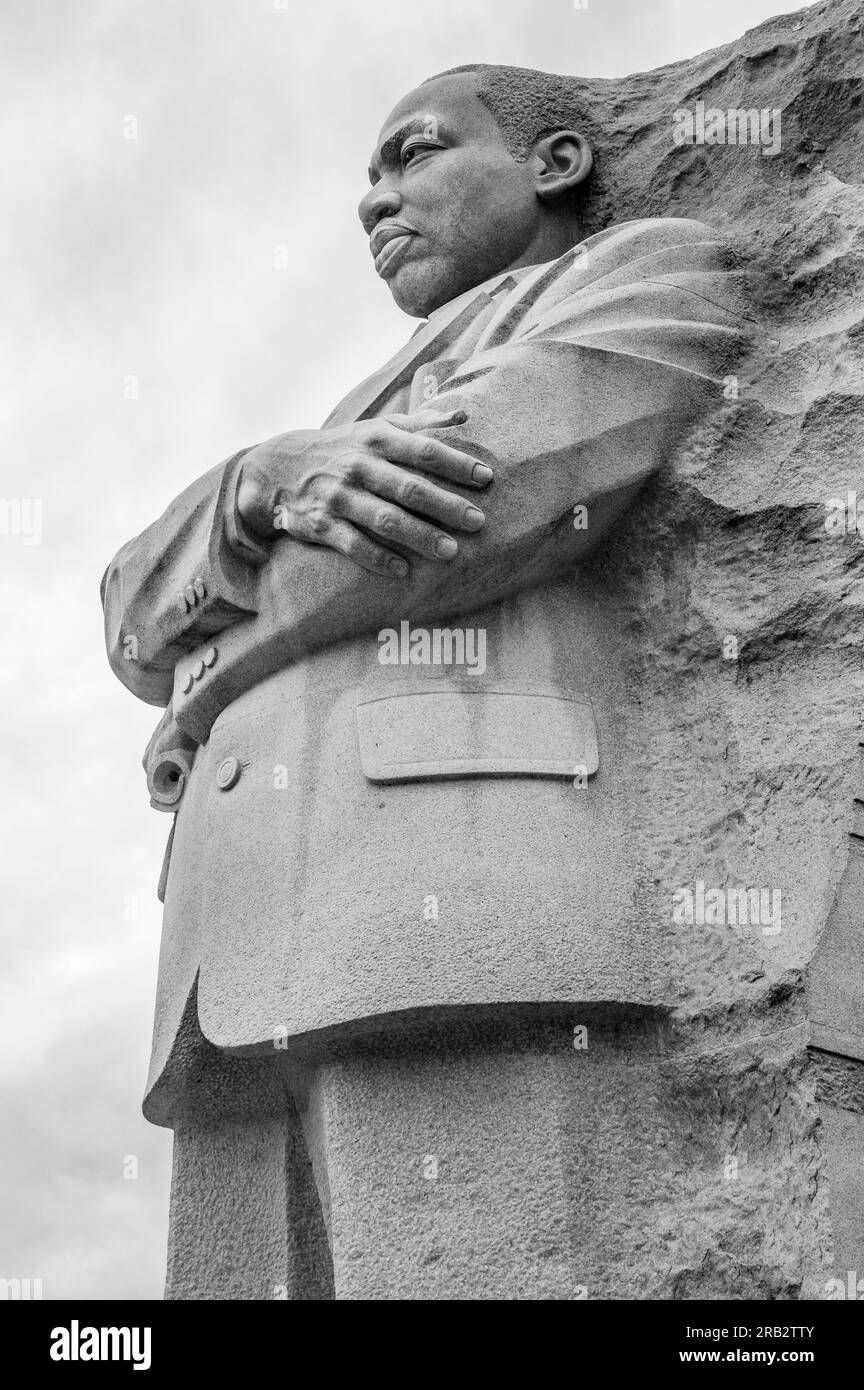 Martin Luther King Memorial in Schwarz-Weiß (B&W) Washington, DC Stockfoto