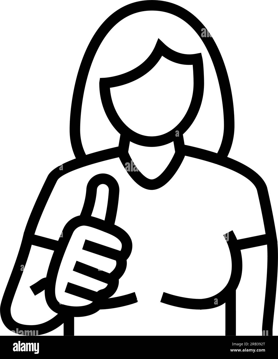 Frau, die die Vektordarstellung der Klassensymbole zeigt Stock Vektor