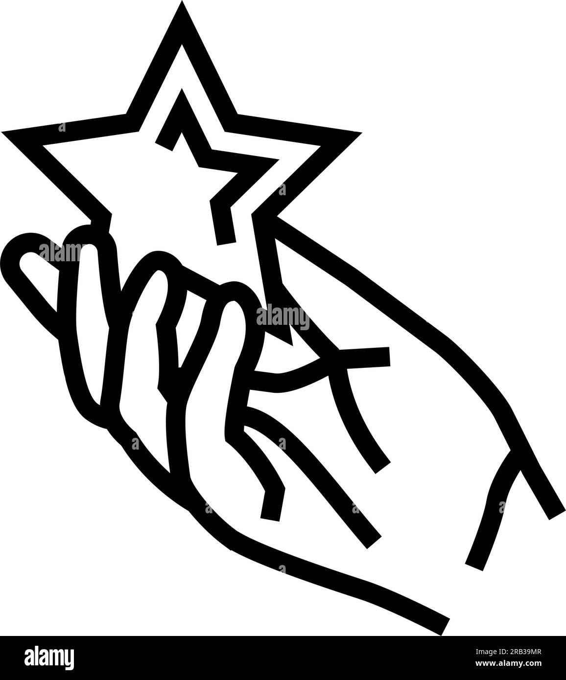 Vektordarstellung des Sternliniensymbols mit der Hand Stock Vektor