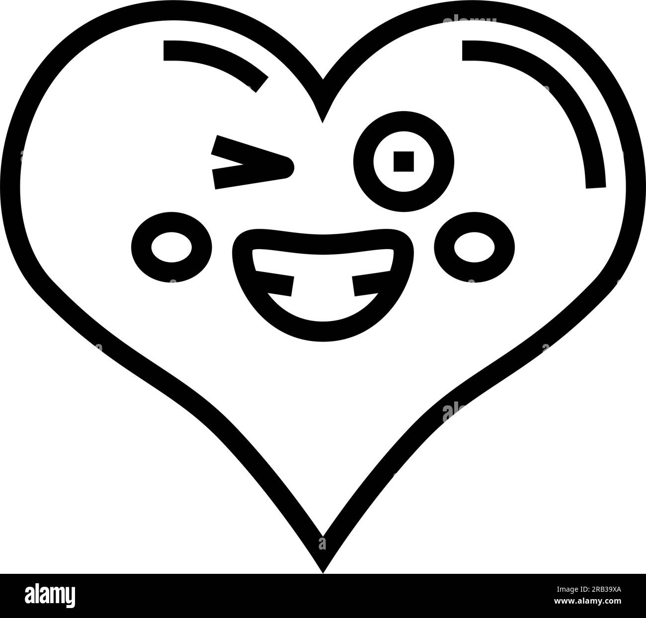 Vektordarstellung des Zeichensymbols „Herzlächeln“ Stock Vektor