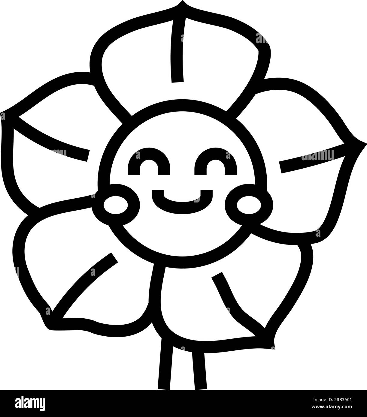 Vektordarstellung des Symbols für die Lächellinie mit Blumen Stock Vektor