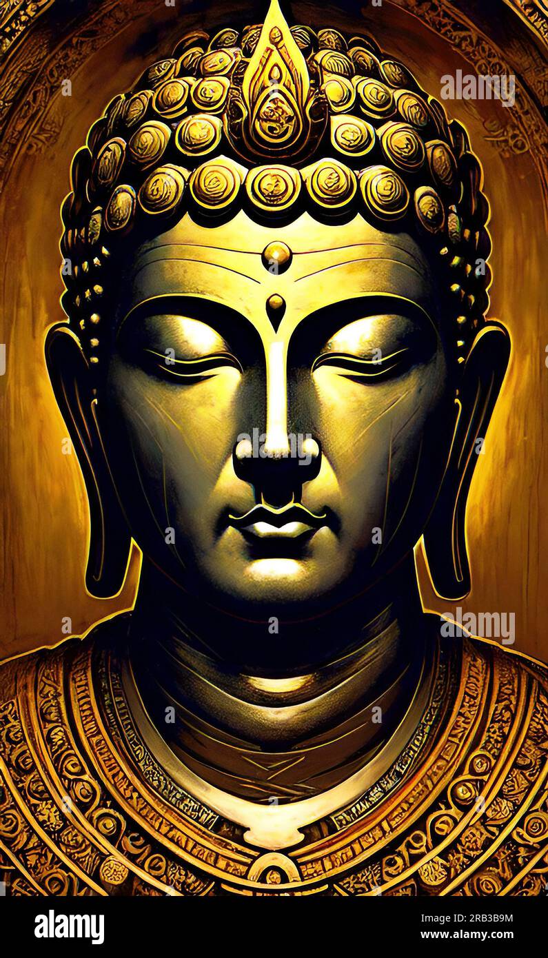Goldene Buddha-Kunst Stockfoto