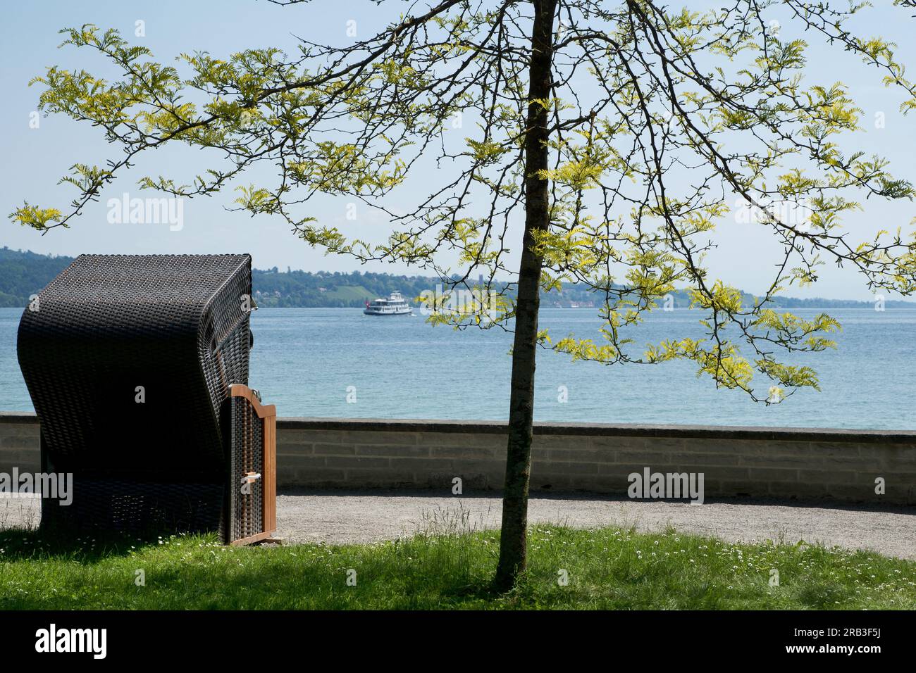 Mainau Island, Deutschland: Bodensee. Idyllischer Blick auf den Bodensee. Stockfoto