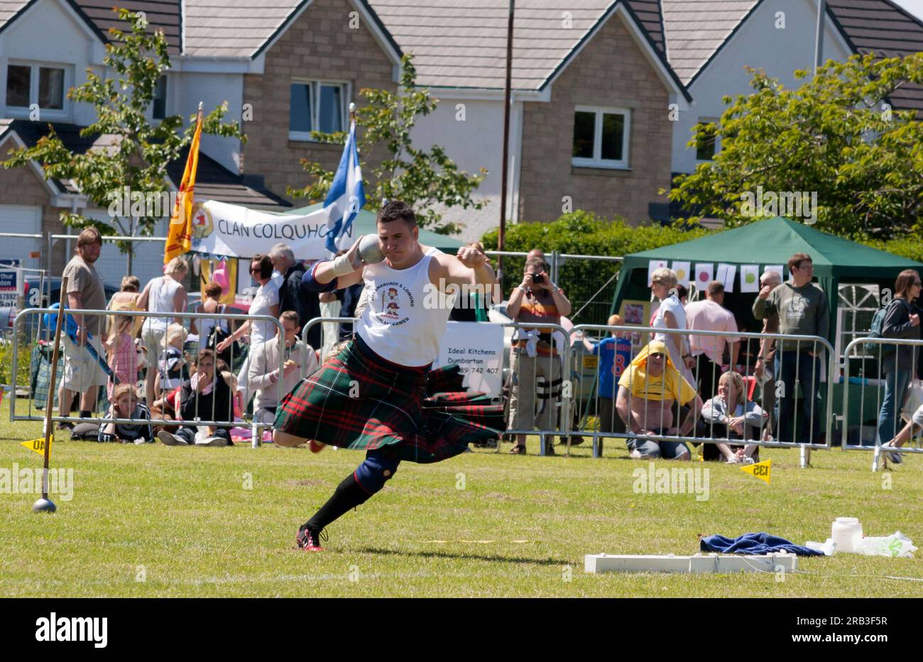 Schrott bei Highland-Spielen Stockfoto