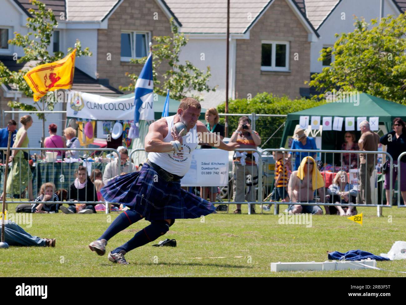 Schrott bei Highland-Spielen Stockfoto