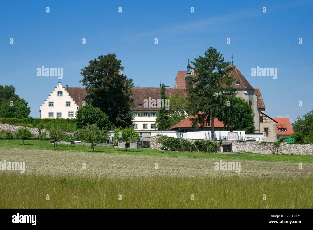 Insel Reichenau, Deutschland: Abtei Reichenau. Es war ein Benediktinerkloster, das 724 vom Reisenden St. Pirmin gegründet wurde. Stockfoto