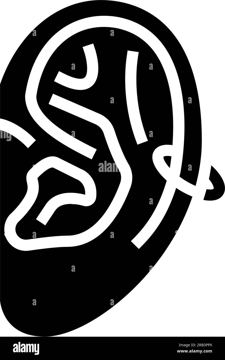 vektordarstellung des helix-Ohrrings mit Glyphe-Symbol Stock Vektor