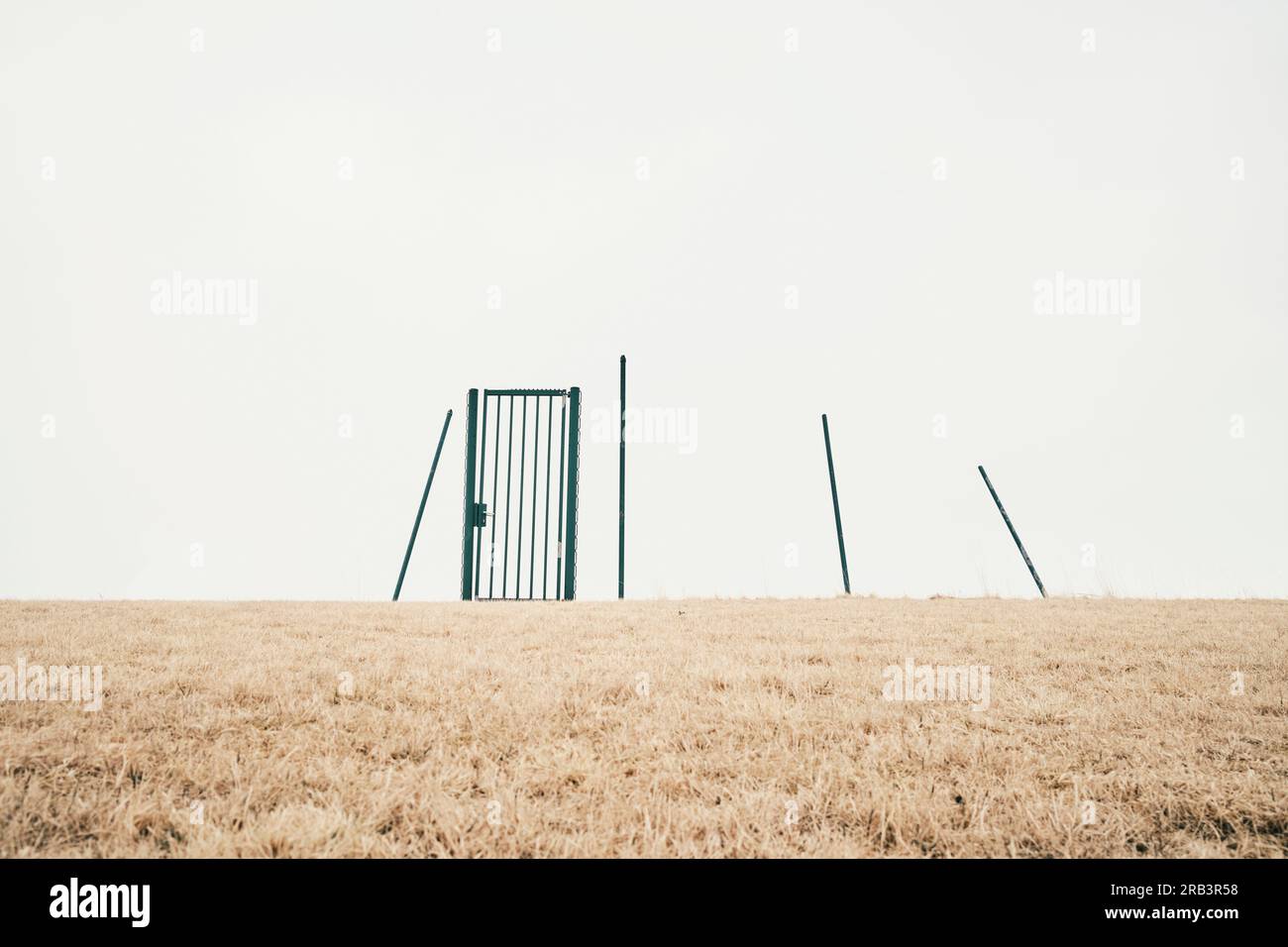 Trockenfeld mit Spalier-Tür Stockfoto