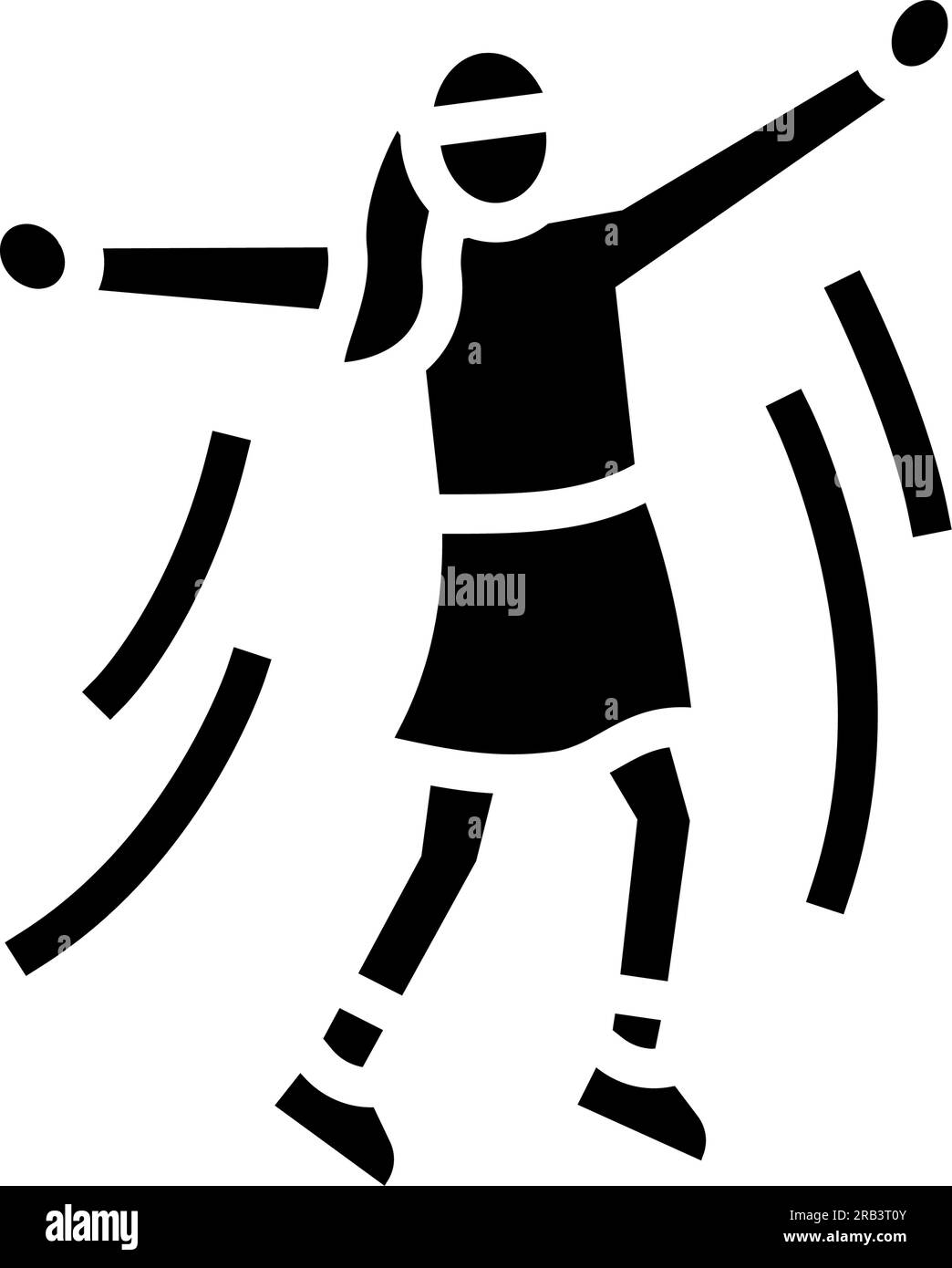 Vektordarstellung für das gesprungene Glyphensymbol eines Mädchens Stock Vektor