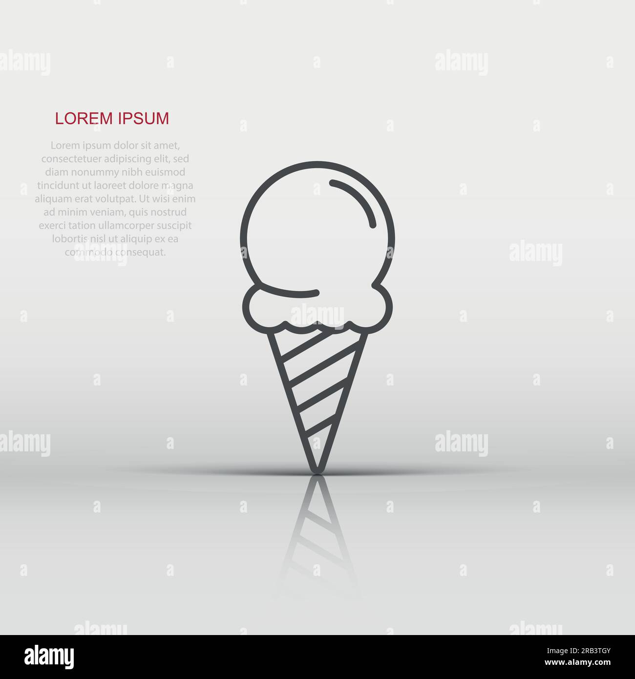 Eis-Symbol im flachen Stil. Eisbecher Vector Illustration auf weißem Hintergrund isoliert. Sorbet dessert Geschäftskonzept. Stock Vektor