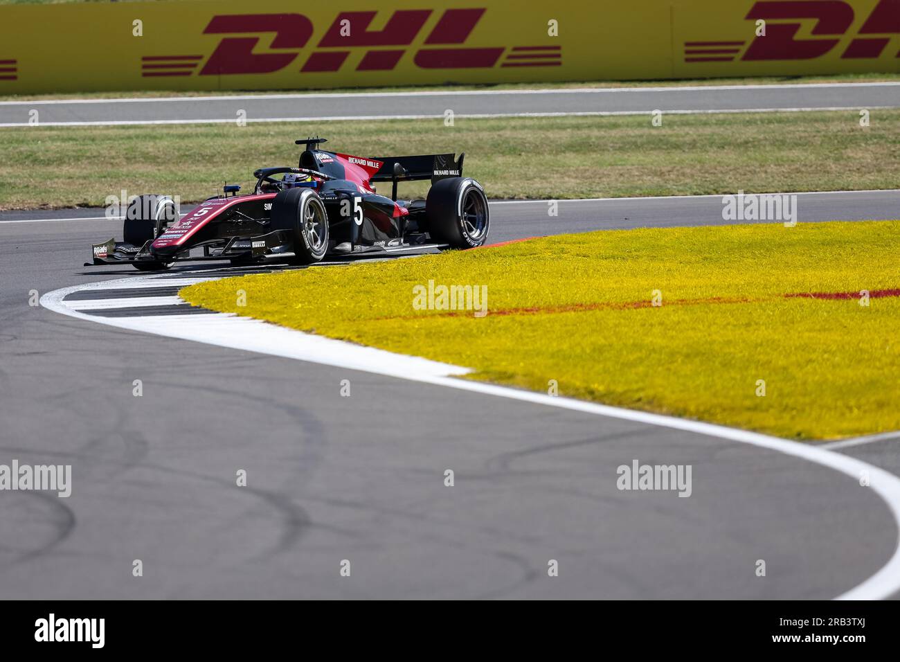 Silverstone, Vereinigtes Königreich 6. Juli 2023 Silverstone, Vereinigtes Königreich am 6. Juli 2023 nimmt Theo Pourchaire (FRA) des Teams ART Grand Prix am Formel-2-Training Teil, während des FORMEL-1-ARAMCO BRITISH GRAND PRIX 2023 am Silverstone Circuit, Silverstone, Vereinigtes Königreich, am 6. Juli 2023 Stockfoto