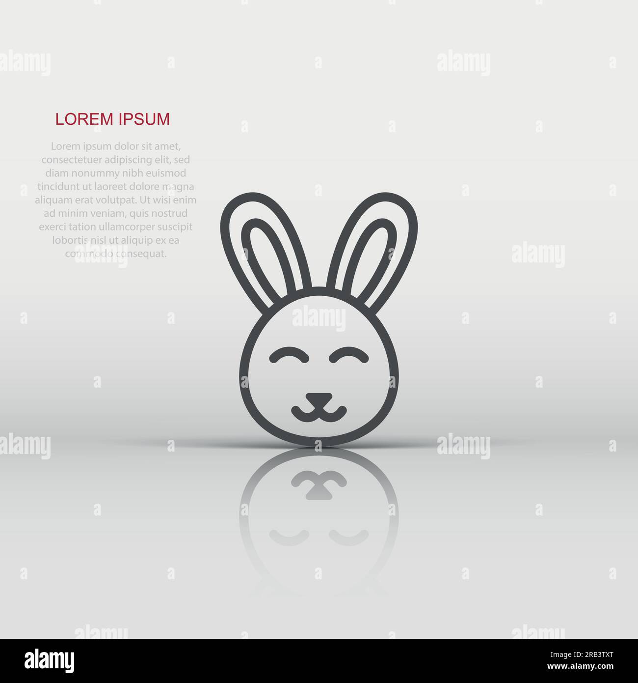 Kaninchen-Symbol im flachen Stil. Bunny Vector Illustration auf weißem Hintergrund isoliert. Frohe Ostern Geschäftskonzept. Stock Vektor