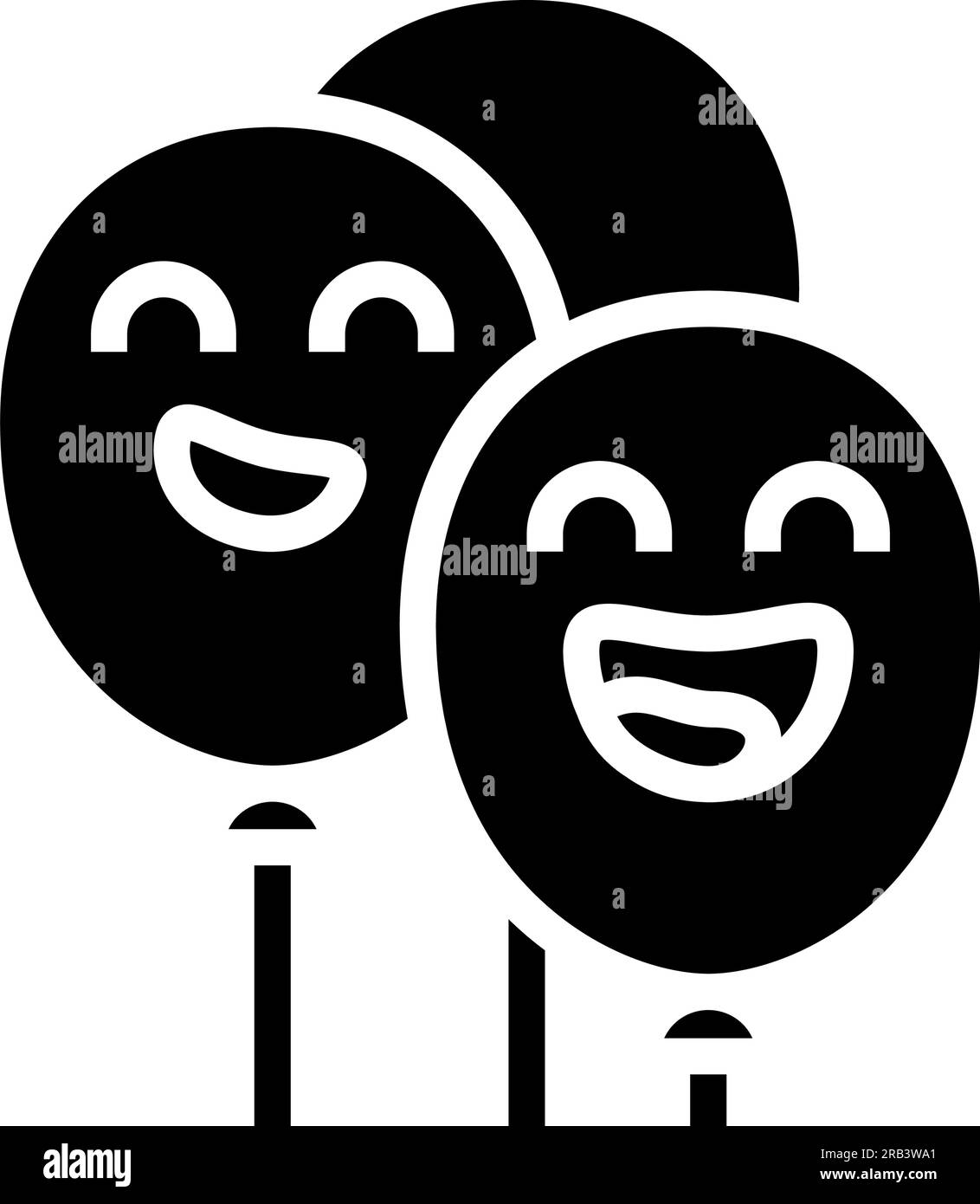 Ballons Lächeln Zeichen Glyphe Symbol Vektordarstellung Stock Vektor