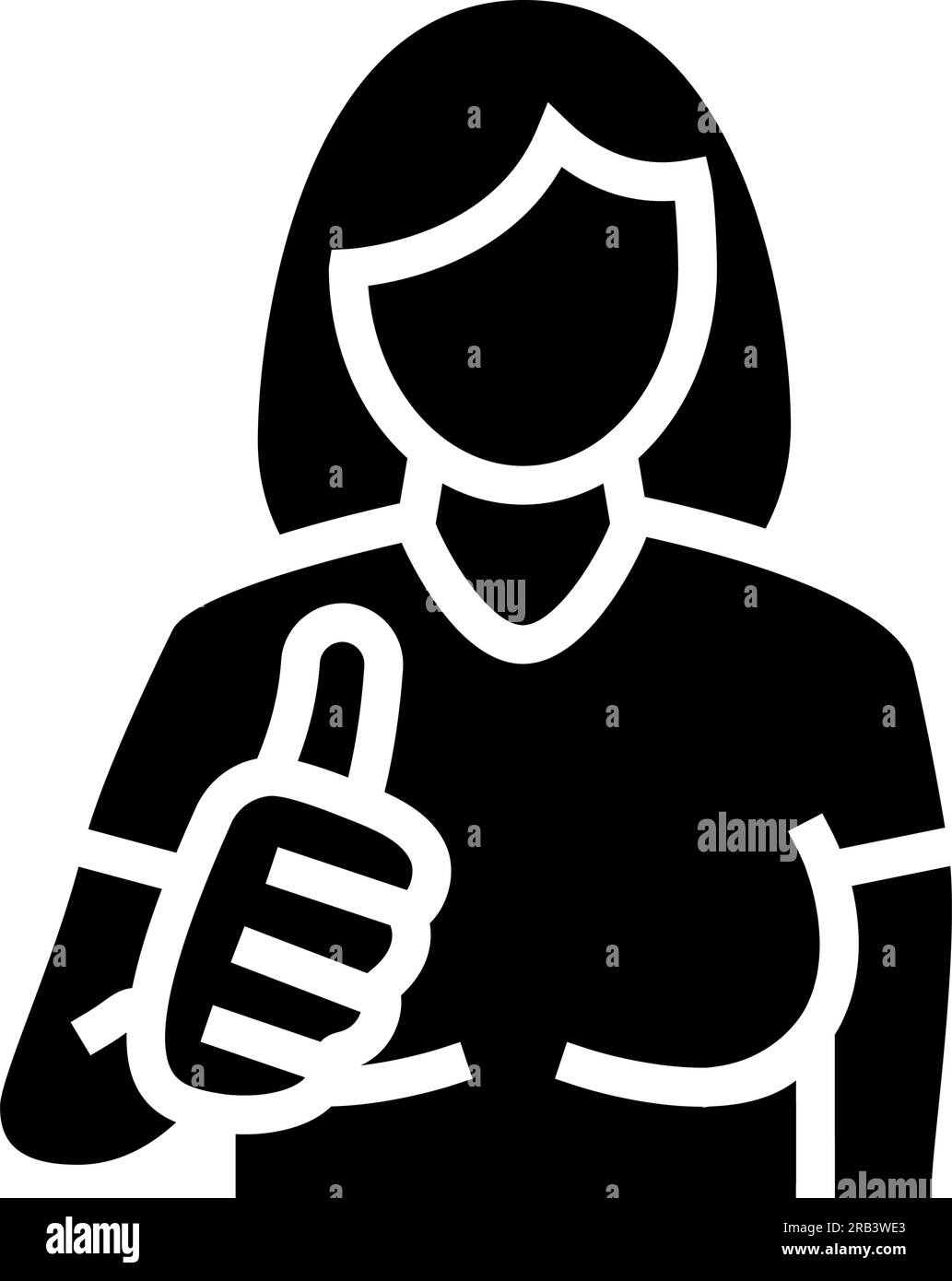 Eine Frau, die eine Vektordarstellung des Klassengyphe-Symbols zeigt Stock Vektor