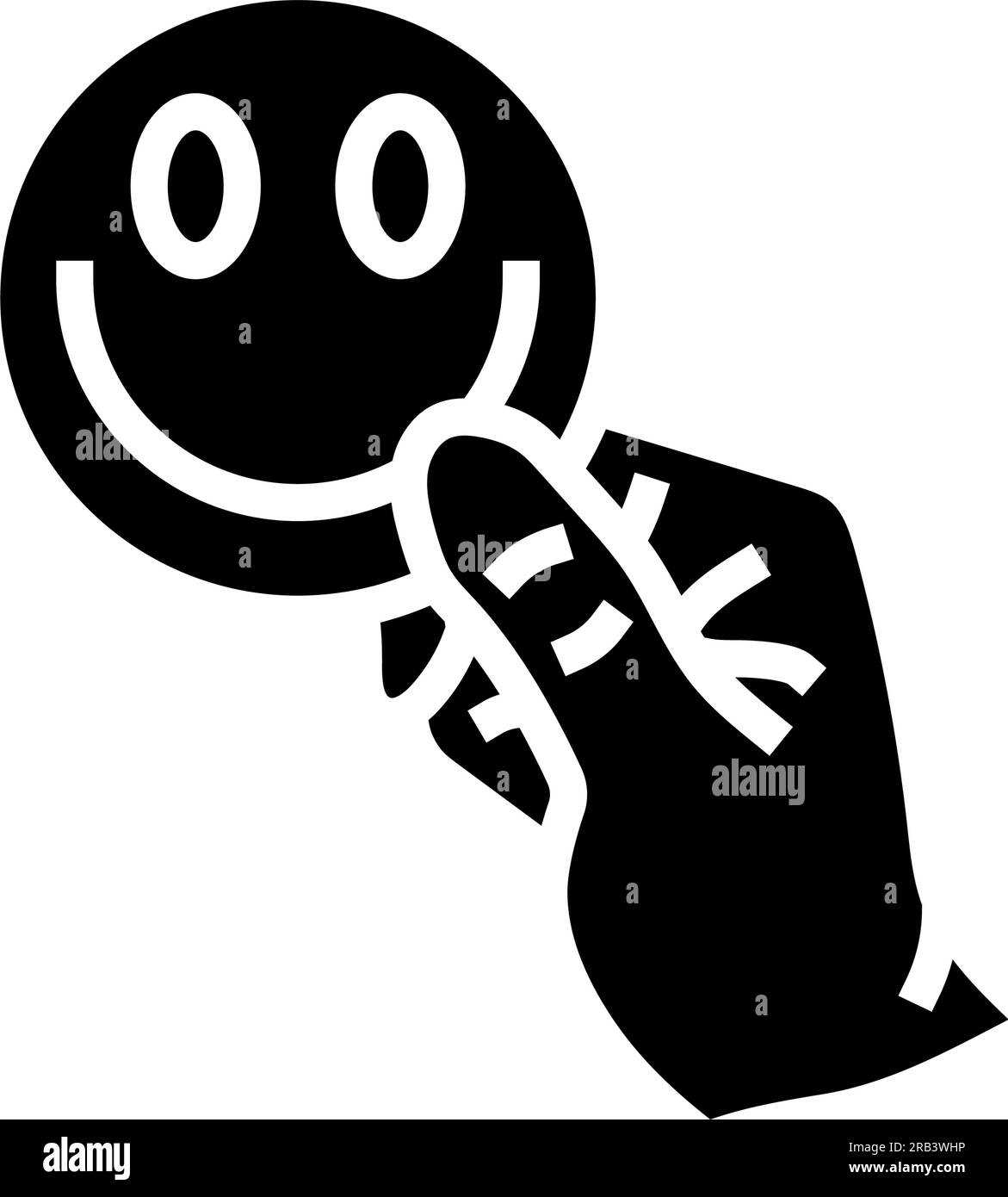 Vektordarstellung des Smiley-Glyphe-Symbols mit Hand Stock Vektor