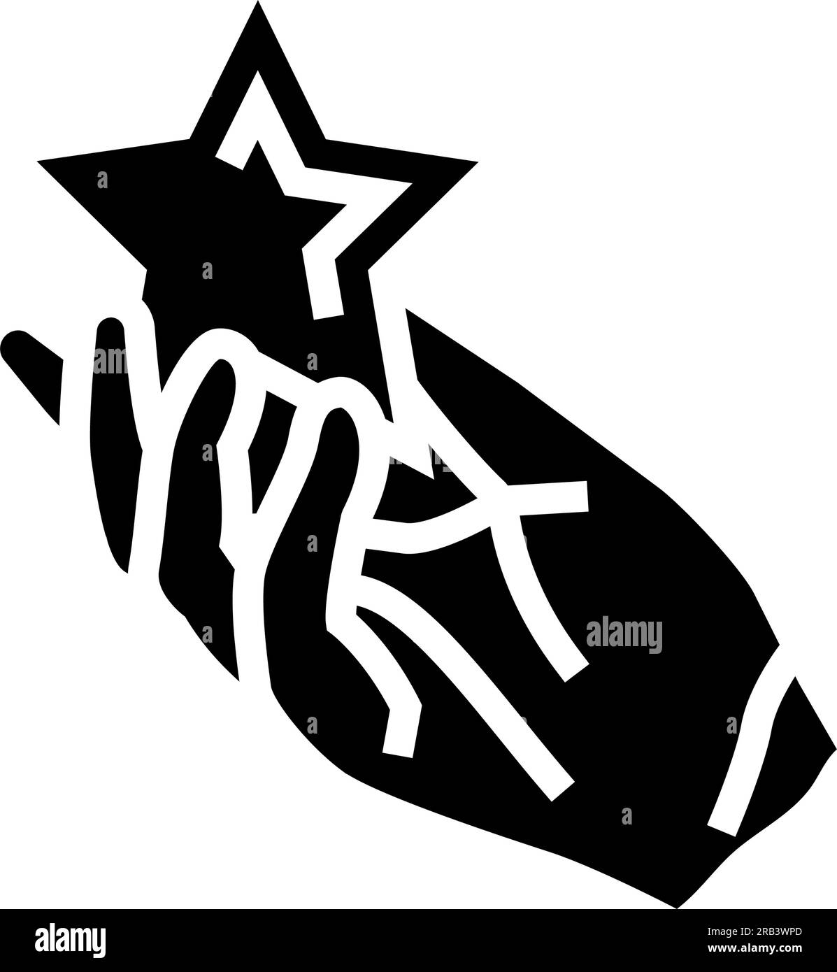 Vektordarstellung des Sternensymbols mit der Hand Stock Vektor