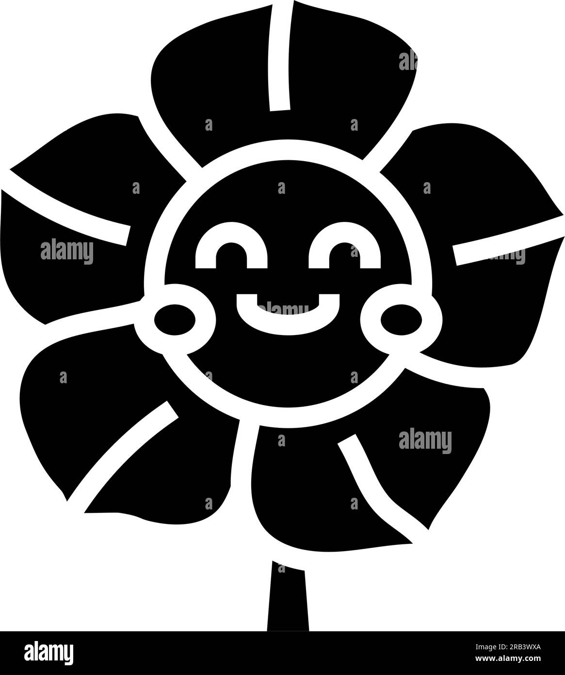 Vektordarstellung des Glyphe-Symbols mit Blumenlächeln Stock Vektor