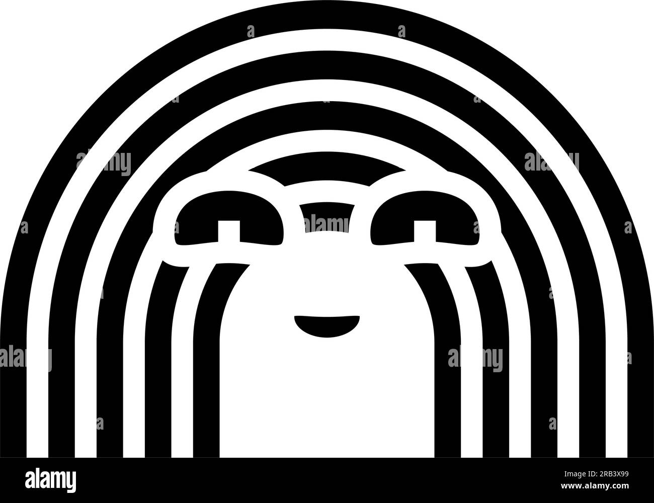 Vektordarstellung des rainbow-Lächeln-Zeichen-Glyphe-Symbols Stock Vektor