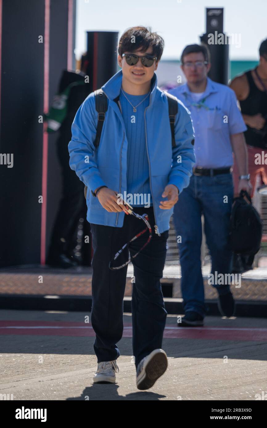 SILVERSTONE, GROSSBRITANNIEN - 7TH. JULI 2023 - FORMEL 1 ARAMCO GRAND PRIX 2023 - YUKI TSUNODA (JAPAN) - SCUDERIA ALPHA TAURI TEAM Stockfoto