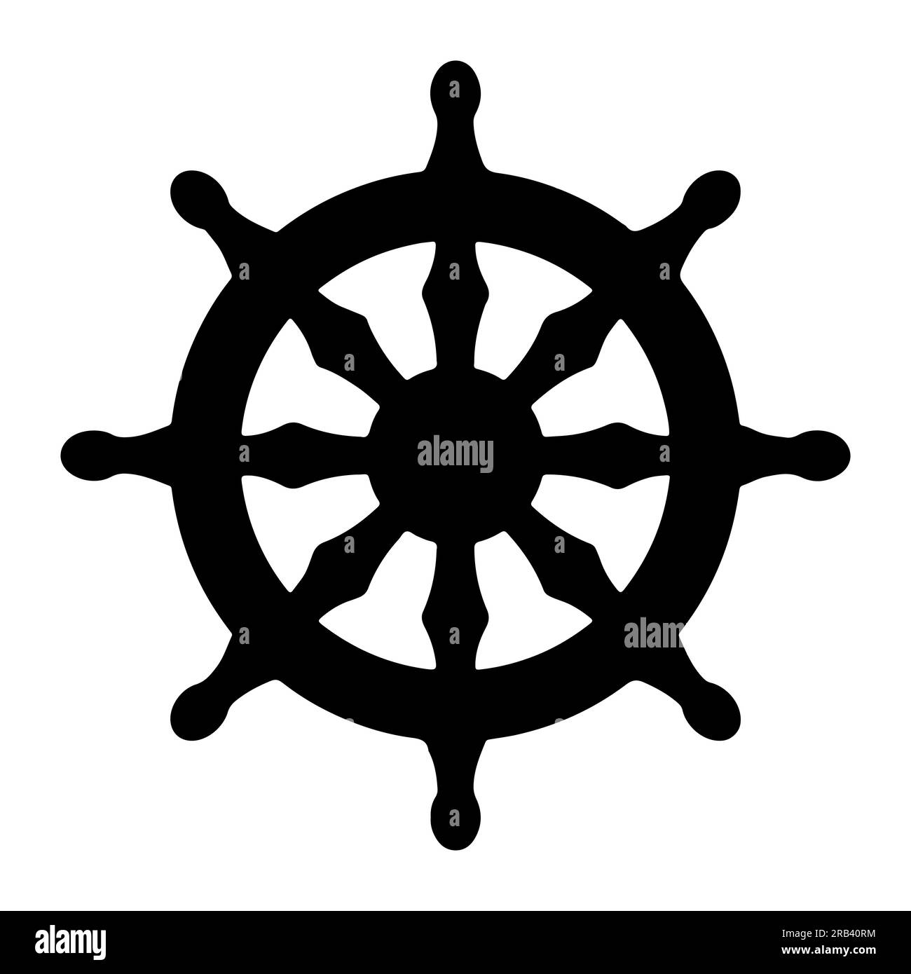 Buddhismus-Symbol. Rad von Dharma oder Symbol von Dharmachakra. Vektordarstellung isoliert auf weißem Hintergrund Stock Vektor Buddhismus-Symbol. Rad von Dharma oder Symbol von Dharmachakra. Vektordarstellung isoliert auf weißem Hintergrund Stock Vektor