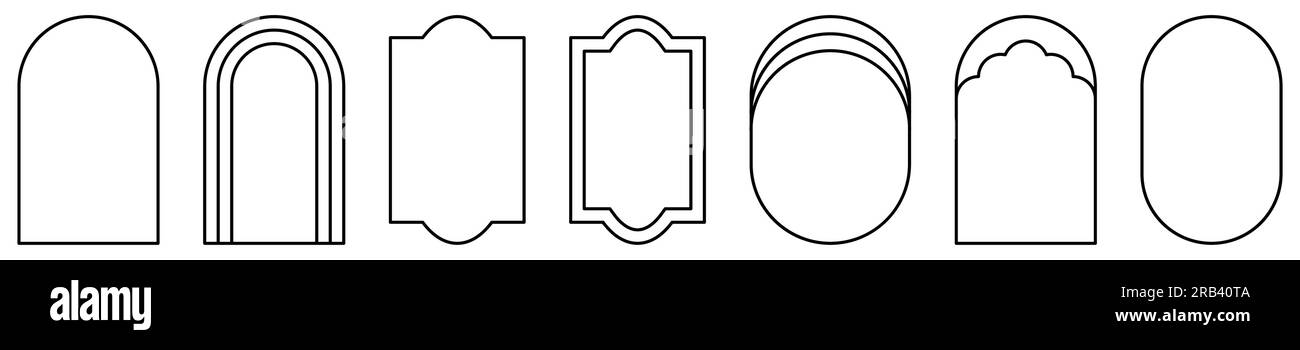 Boho-Rahmen fertig. Abstrakte Designelemente. Vektordarstellung isoliert auf weißem Hintergrund Stock Vektor