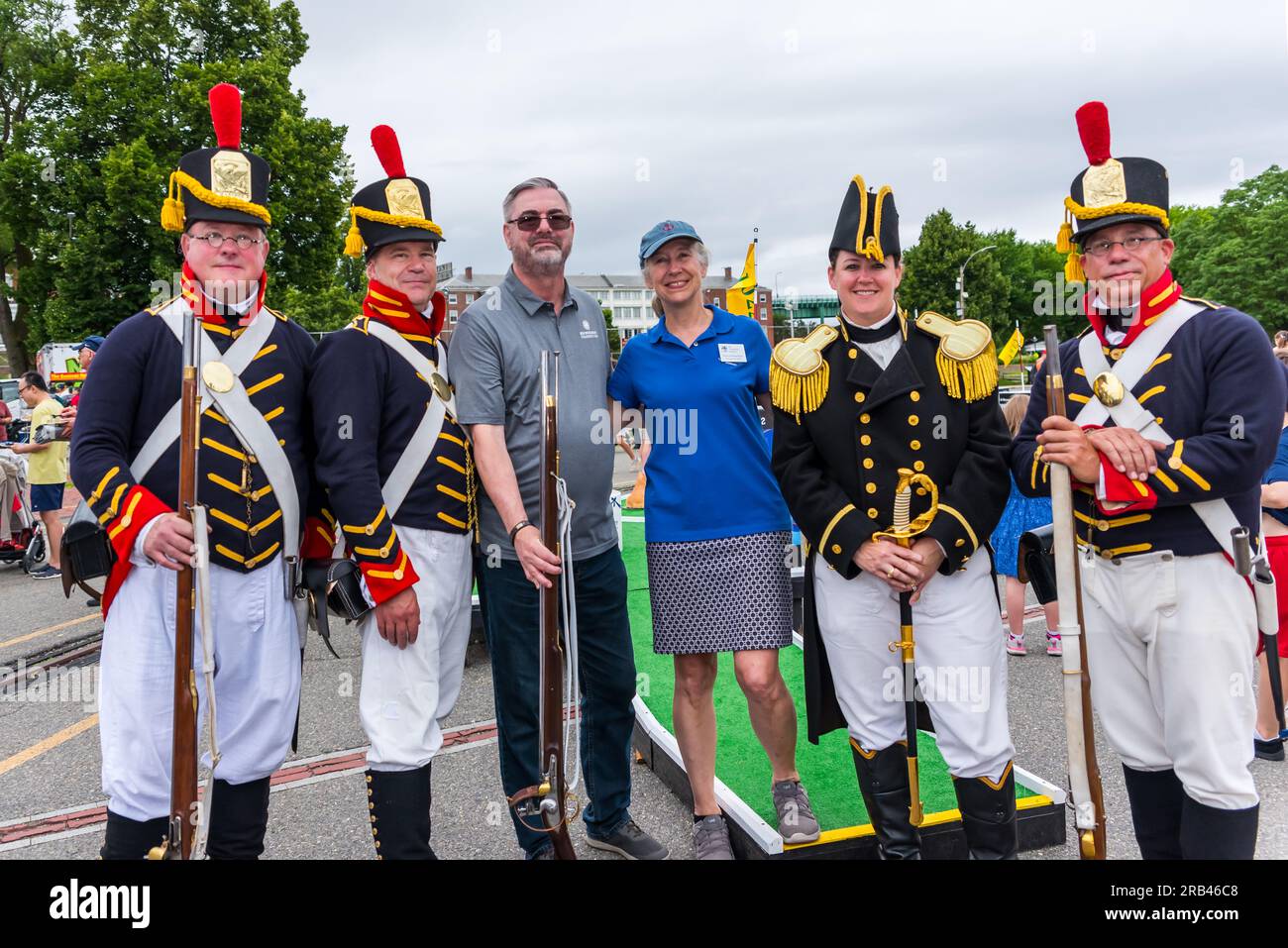 USS Constitution Museum's Salute to Service Block Party nach der USS Constitution Turnaround Cruise am 4. Juli Stockfoto