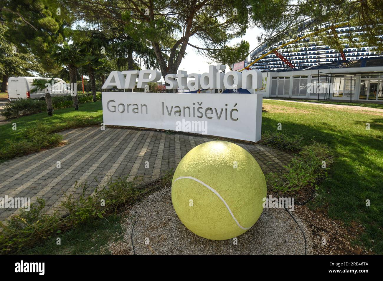 ATP-Stadion Goran Ivanisevic. Umag, Kroatien Stockfoto