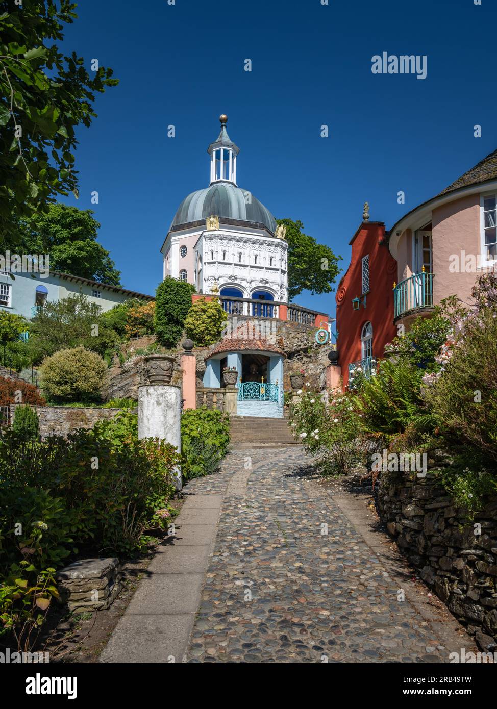 Pantheon oder Dome, Portmeirion, North Wales, Großbritannien Stockfoto