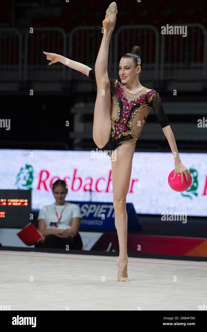 Darja VARFOLOMEEV, TSV Schmiden, Actionball, Gymnastik, rhythmische Gymnastik, Allround-Einzelperson, am 6. Juli 2023 in Düsseldorf. Das Finale 2023 Rhein-Ruhr von 06,07 bis 09.07.2023 Stockfoto