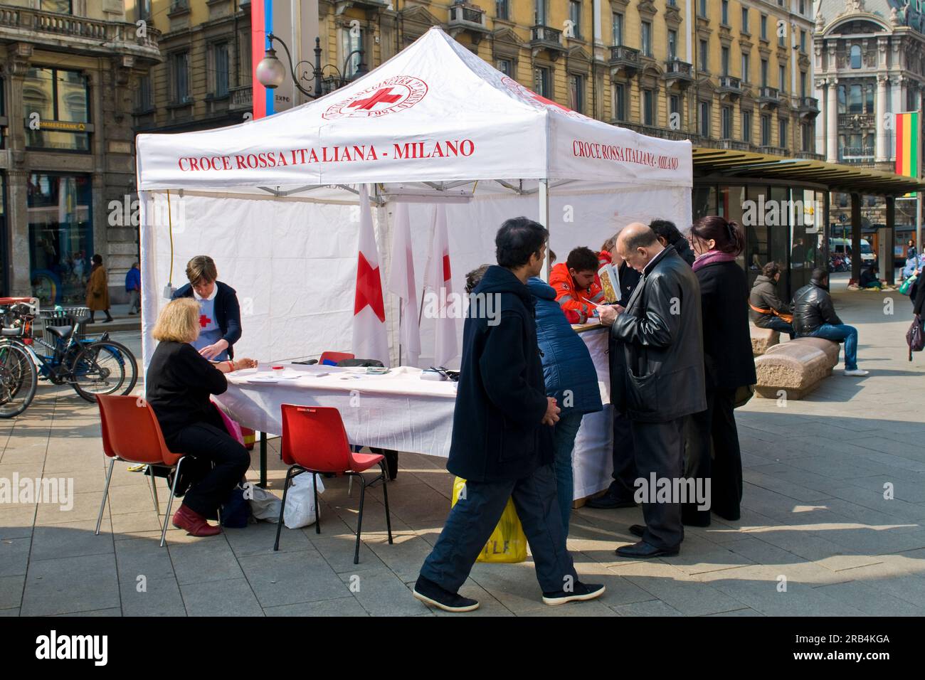 Tag der Niere. Das Italyn Rote Kreuz. Mailand. Italien Stockfoto