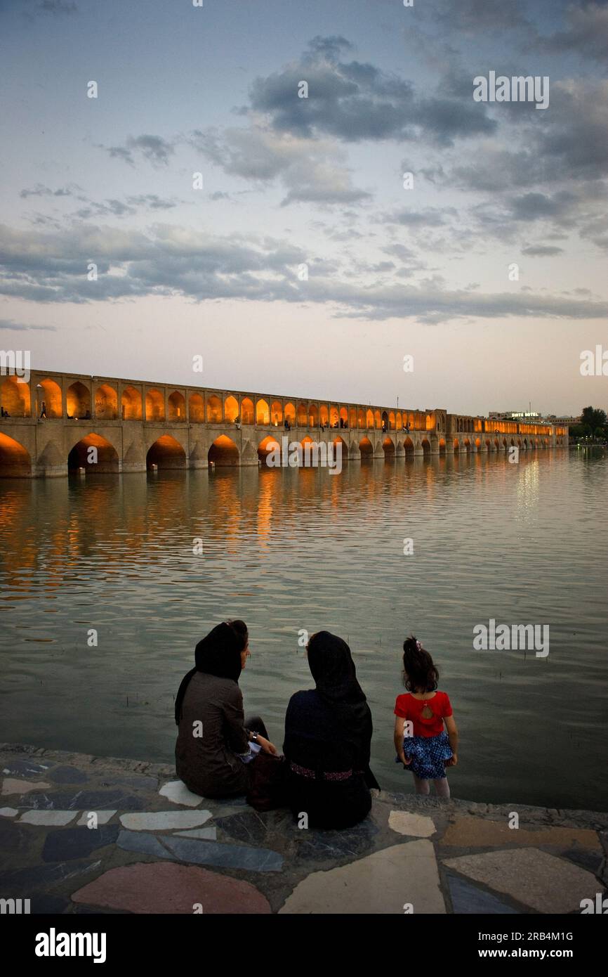 SI o se pol oder Khajoo Bridge. isfahan. Im Iran Stockfoto