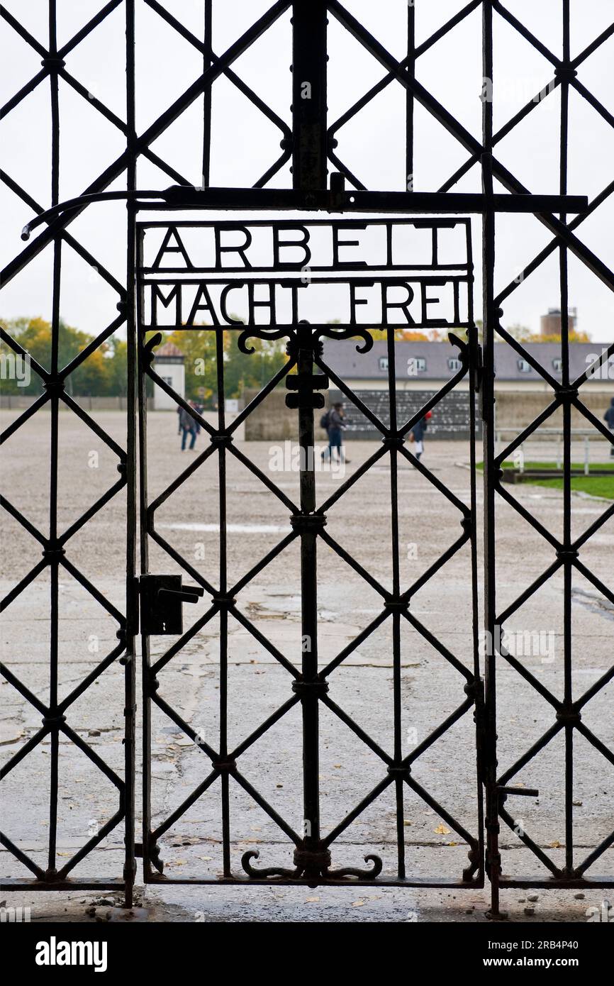 KZ-Gedenkstaette Memorial Center. Dachau. Deutschland Stockfoto
