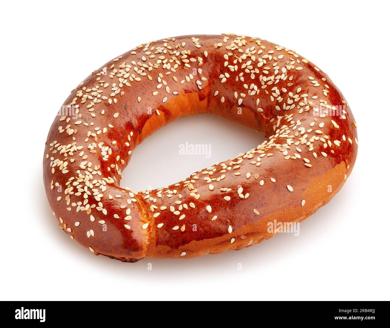 Bagel-Pfad isoliert auf weiß Stockfoto