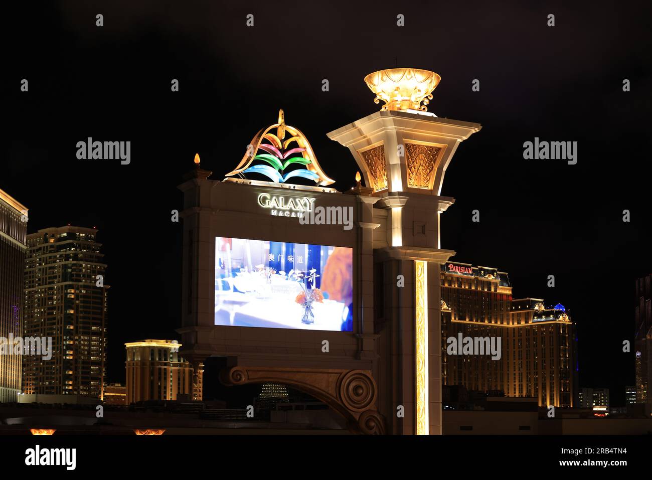 Galaxy Macau im Cotai Strip, einem der berühmten Kasinos und Hotels. Stockfoto