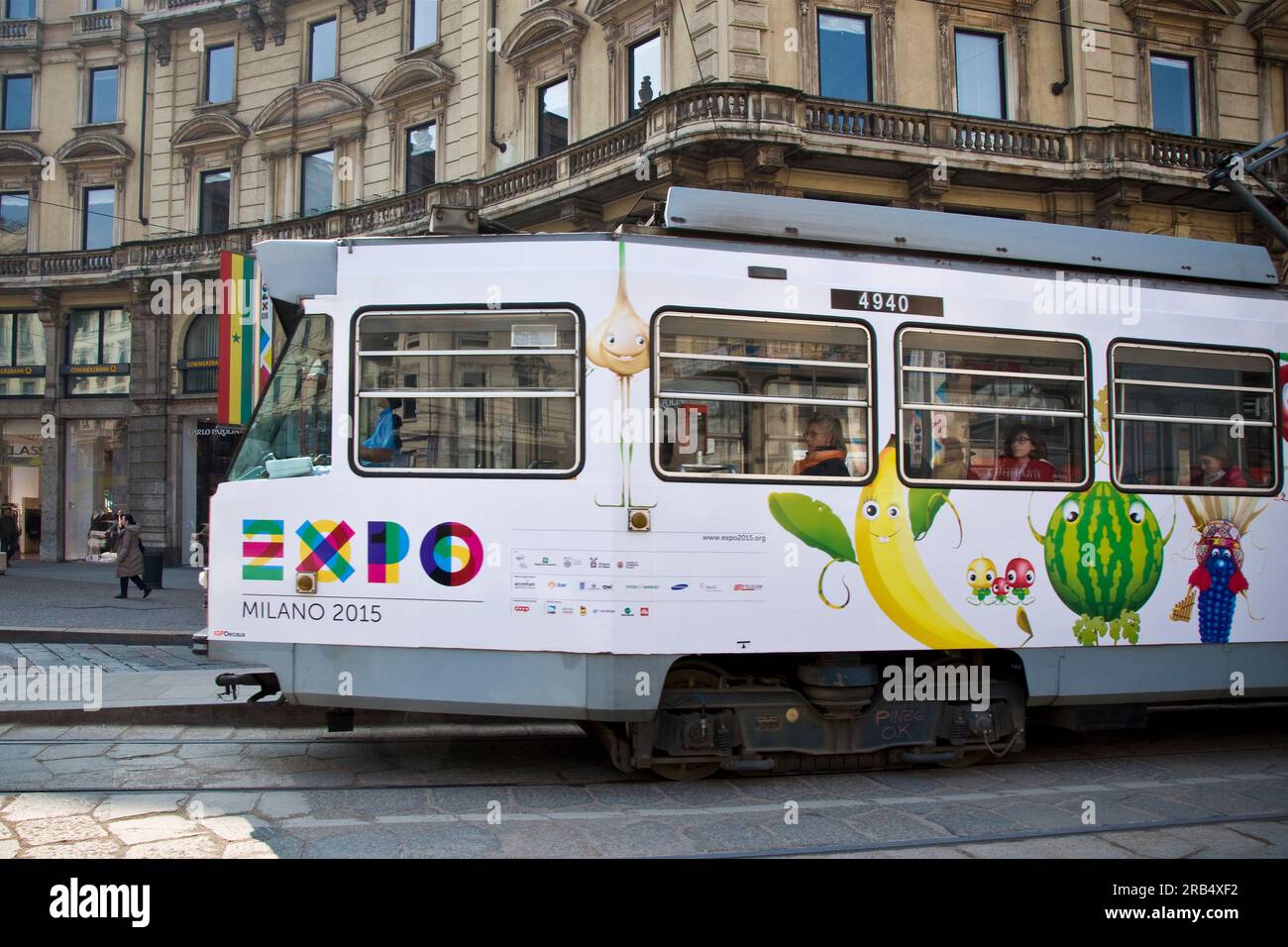 Straßenbahn. Mailand Stockfoto