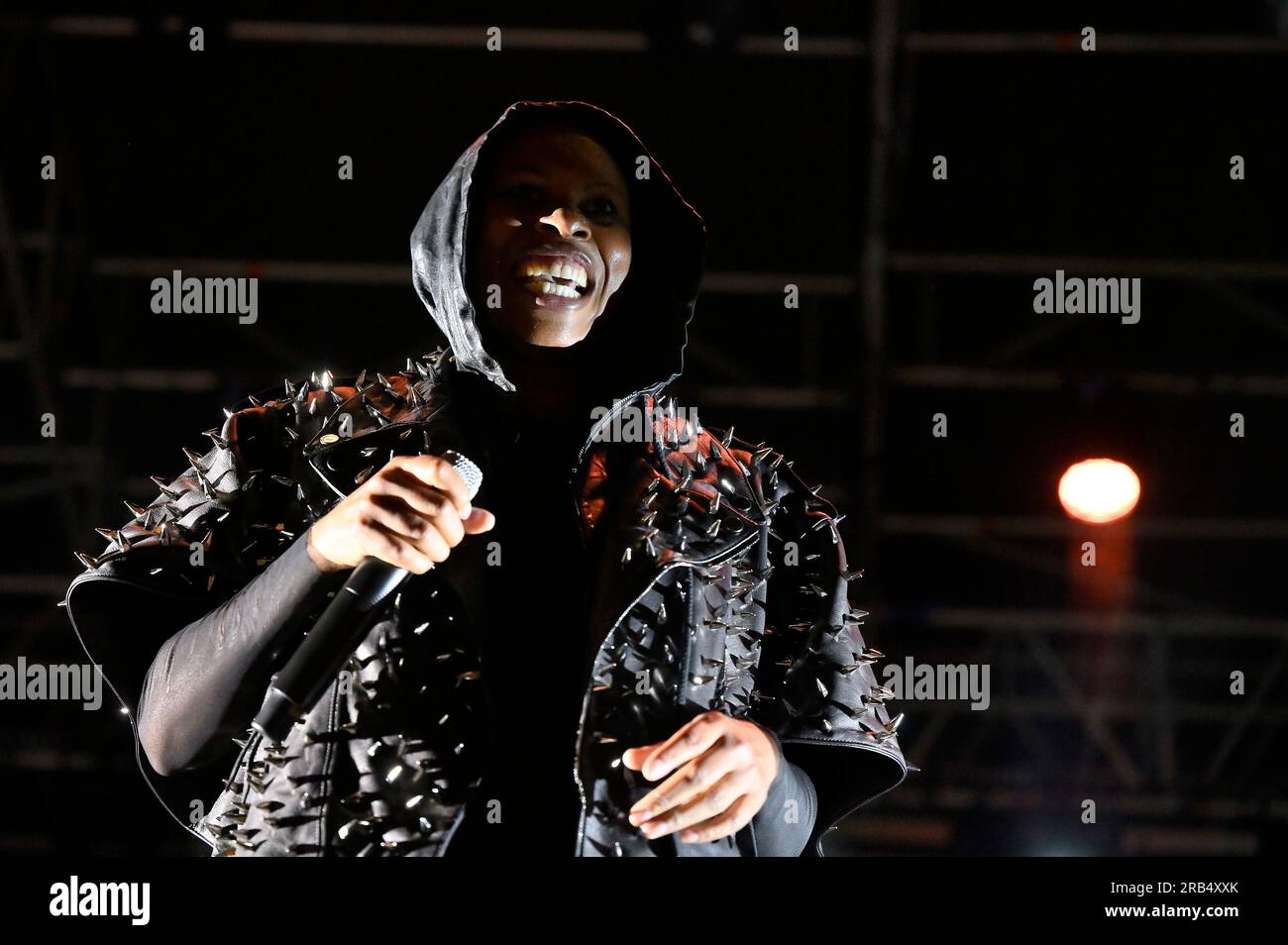 Rom, Italien. 06. Juli 2023. Skin of Skunk Anansie live beim Valmontone Outlet Summer Festival 2023, 6 Juli 2023, Vamontone Outlet, Valmontone, Italien. (Foto: Domenico Cippitelli/NurPhoto) Kredit: NurPhoto SRL/Alamy Live News Stockfoto