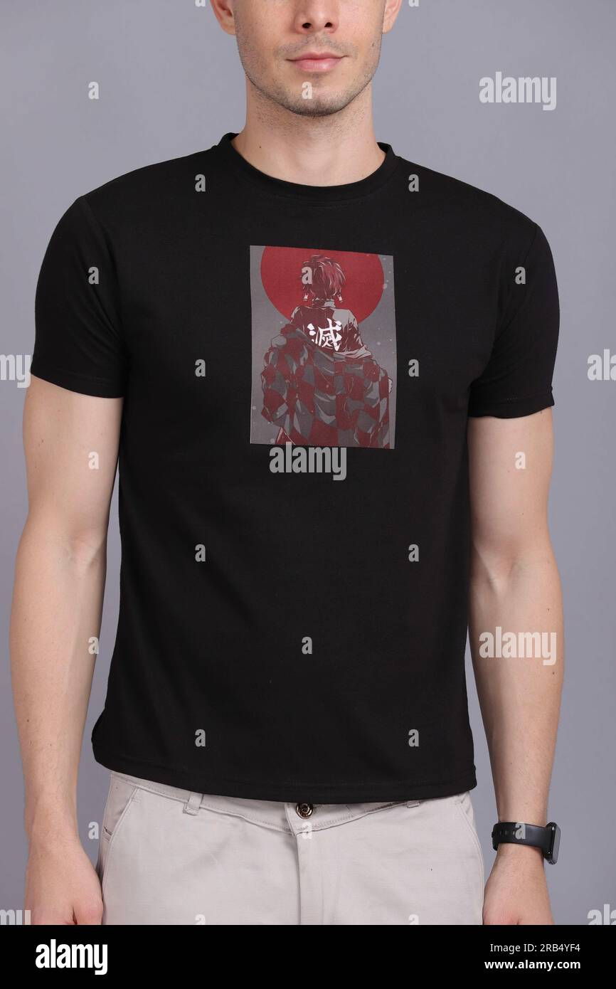 Herren-T-Shirt/Shirt-Modell Stockfoto