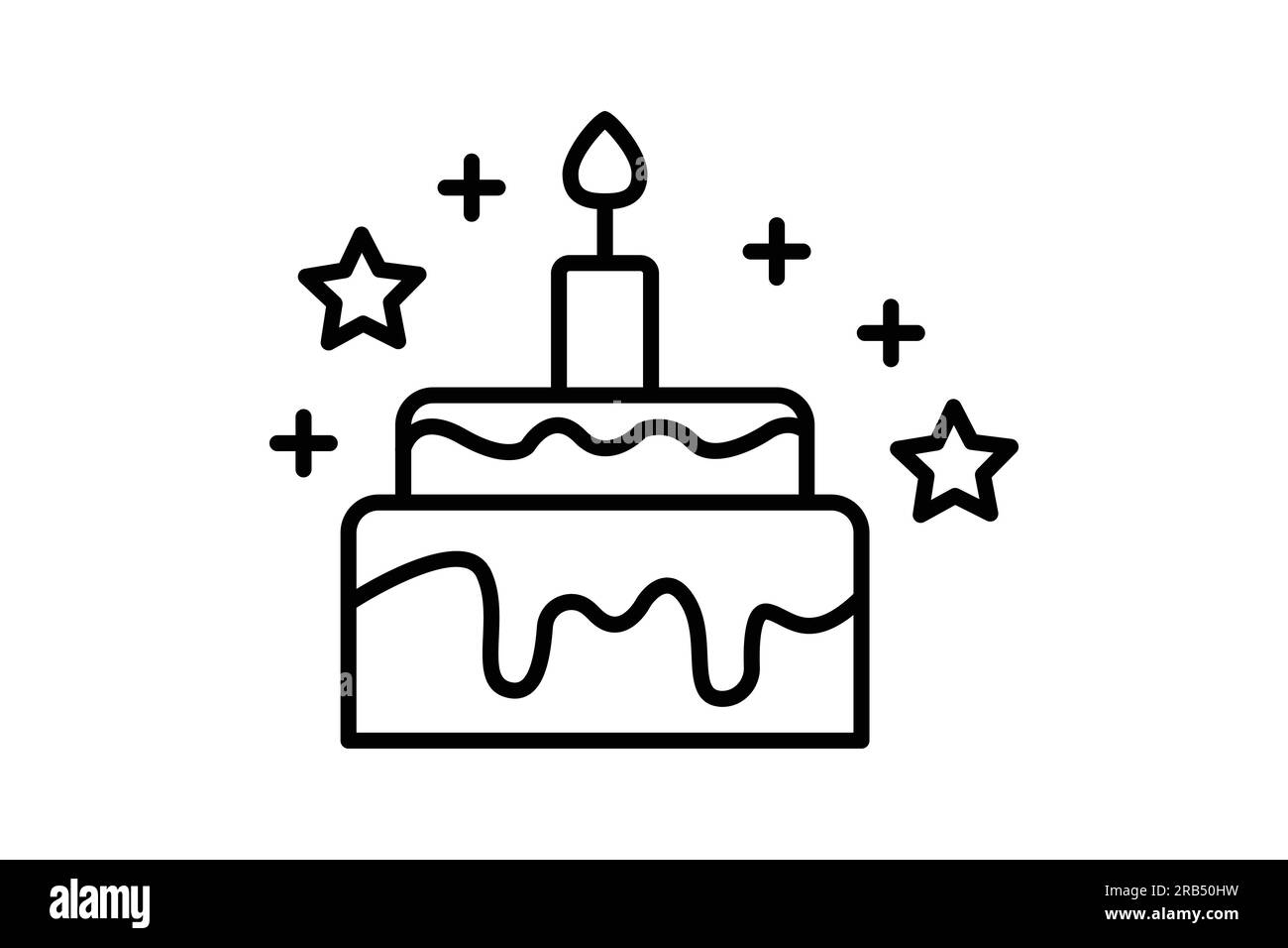 Kuchensymbol. Symbol für das Element Bäckerei, Geburtstag. Liniendesign. Einfache Vektorkonstruktion editierbar Stock Vektor
